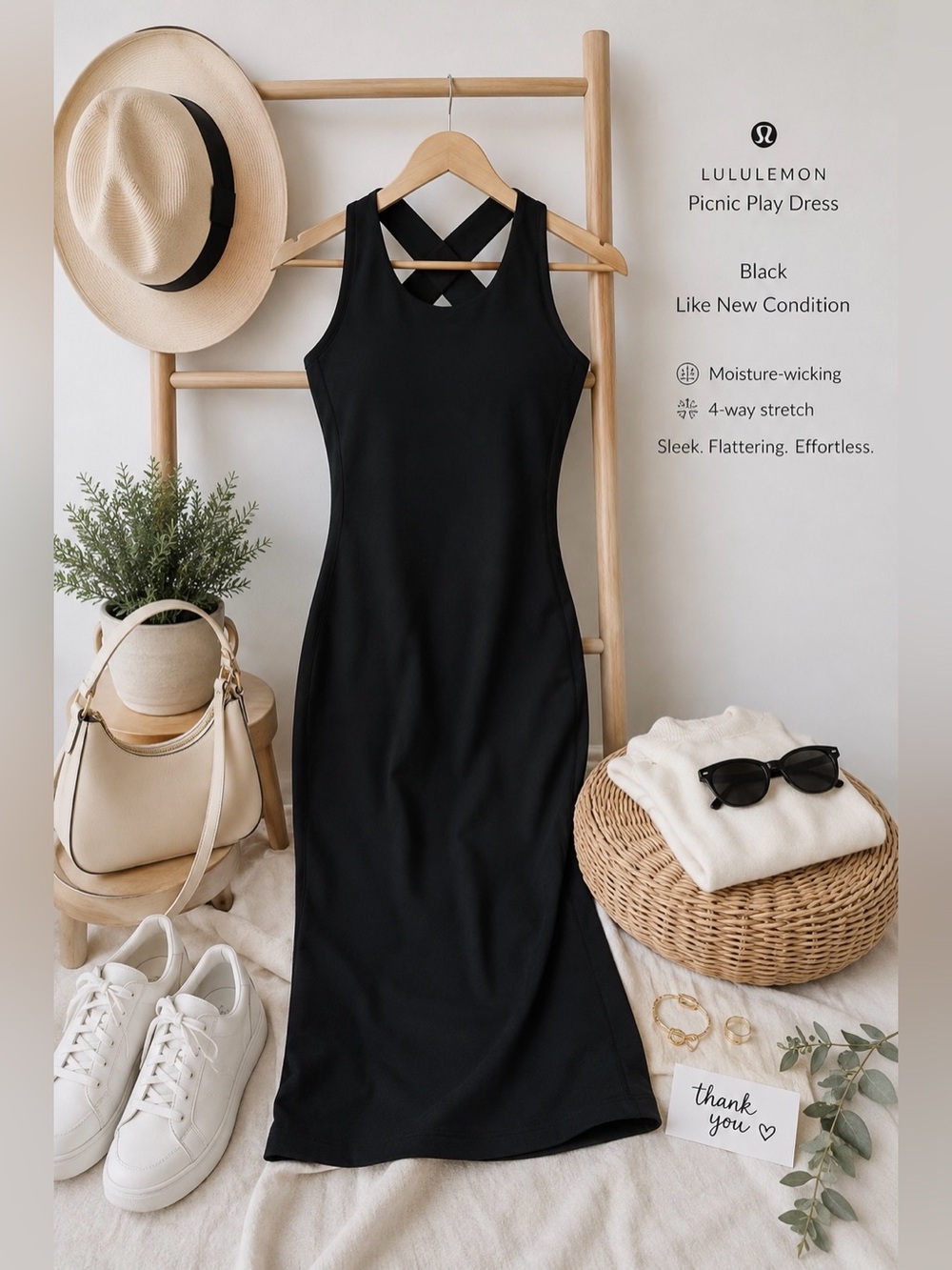 Lululemon  Picnic Play Dress in black.